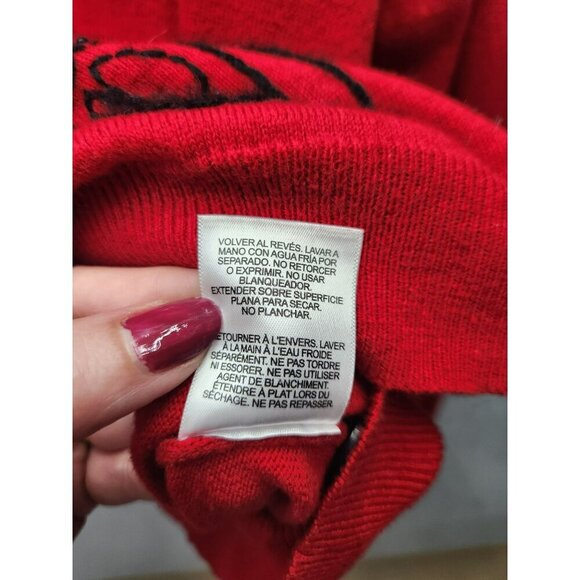 Alfred Dunner Red Cardigan With Floral Embroidery Womens Size L 60% Cotton 30% N - Picture 4 of 5